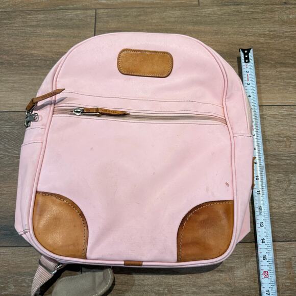 Jon Hart Coated full size Canvas Backpack Pink Leather - Picture 6 of 9